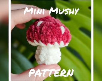 PATTERN Mini Mushy Mushroom Crochet Amigurumi Pattern, no sew, Keychain Market PDF Digital Download English