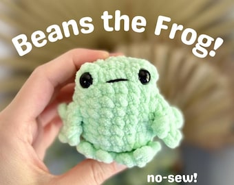 Beans the Frog Crochet Pattern No Sew Amigurumi Market Friendly