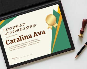 Modern Minimalist Appreciation Certificate, Customizable Award, Professional Recognition, Office Decor, Employee Appreciation