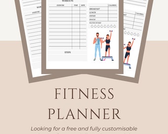 Daily Fitness Planner, Exercise Journal, Workout Log, Health Tracker, Fitness Organizer, Gift for Fitness Enthusiast