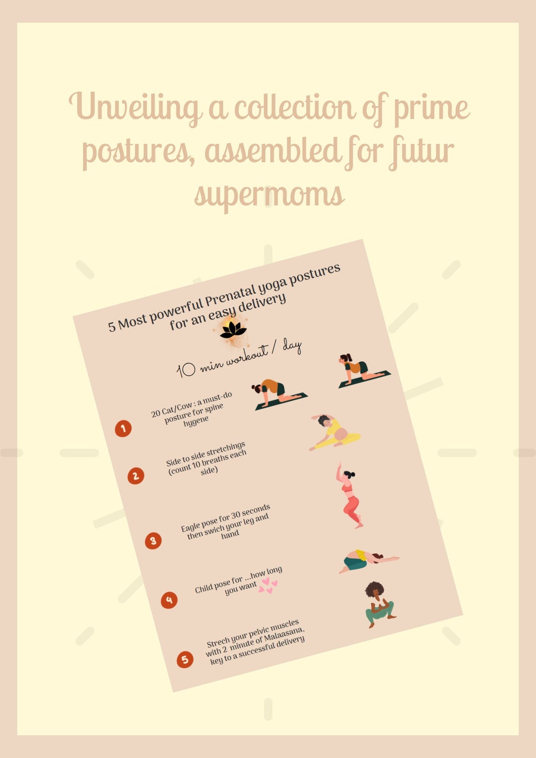 Prenatal Yoga Poses Guide: Gentle &amp; Safe Maternity Exercises Printable PDF for Expecting Mothers ...
