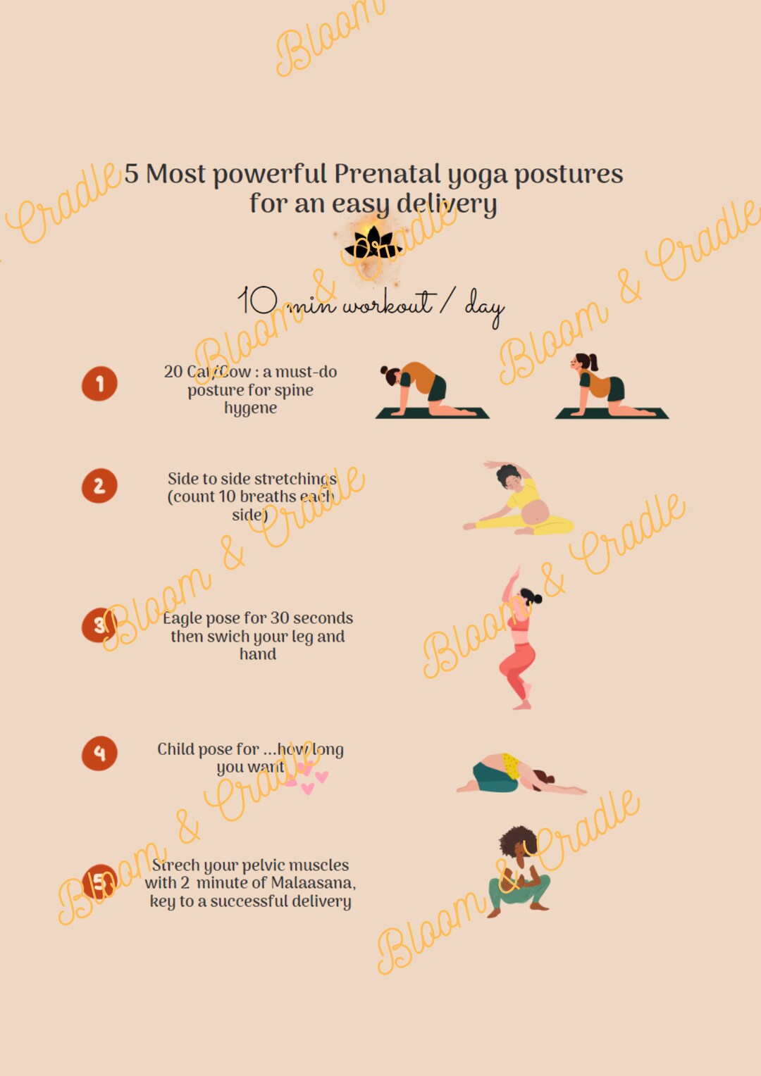 Prenatal Yoga Poses Guide: Most Powerful Maternity Exercises - Printable PDF for Expecting ...