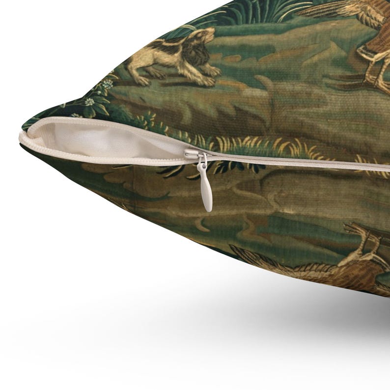 French Tapestry Throw Pillow: Verdure Art Print, Removable Insert image 5