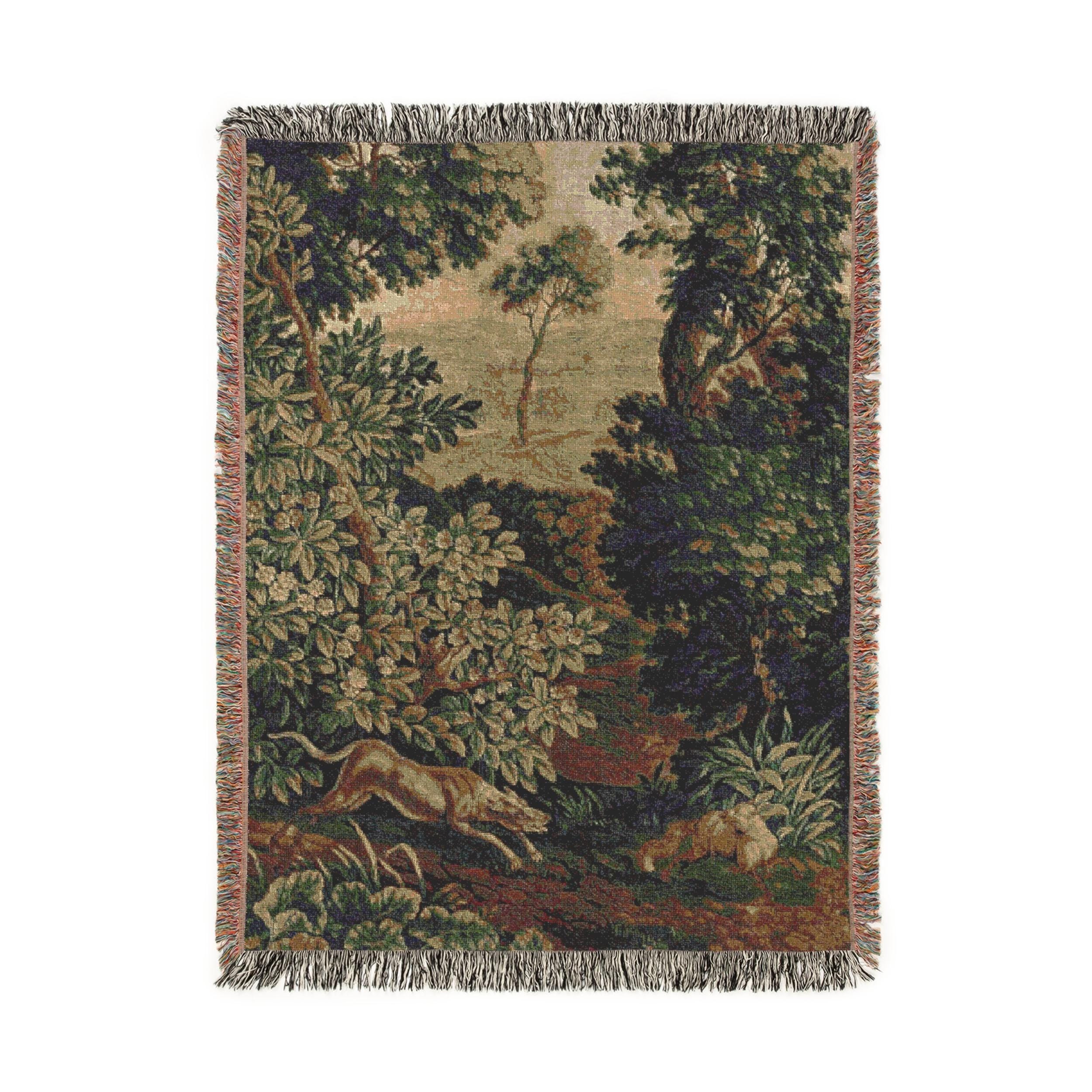 Grande Tapisserie Belge Carrée – 58x54 Cm – Motif Barcelone – Vintage Coloré
