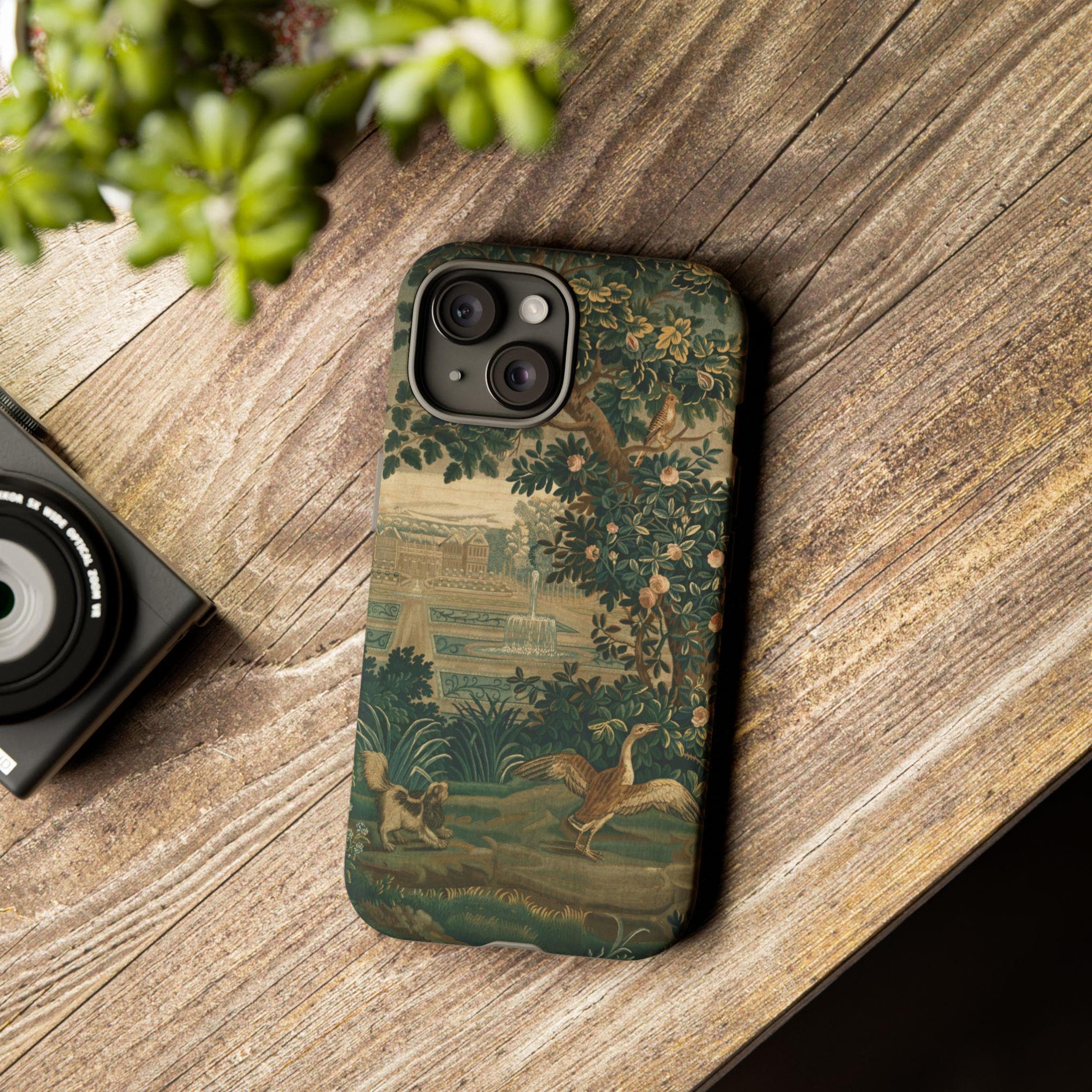 French Tapestry Phone Case for iPhone, Samsung Galaxy, Google Pixel, Impact Resistant Tough Cover, Matte Finish, Antique Style Hard Shell