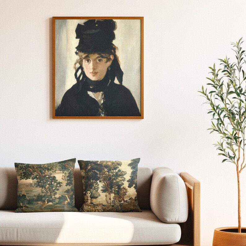 French Tapestry Throw Pillow: Verdure Art Print, Removable Insert image 8