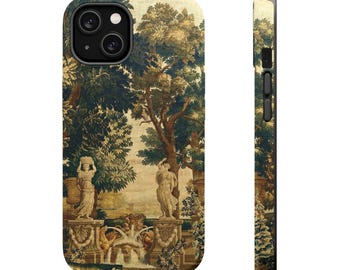 French Verdure Tapestry iPhone Case: MagSafe Compatible, Impact Resistant