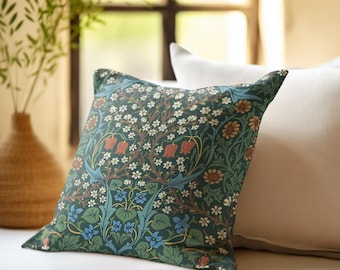 Morris & Co Blackthorn Throw Pillow Cover: Vintage Floral Accent