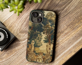 French Tapestry Phone Case: Impact Resistant Matte Cover