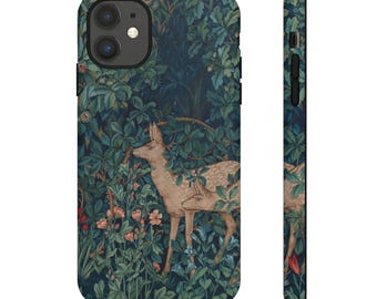 Morris & Co Deer Phone Case: Antique Tapestry Art, Impact Resistant