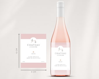 Étiquette de vin rosé pour annonce de grossesse