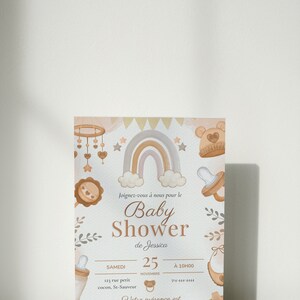 Carte d'invitation Baby Shower à personnaliser