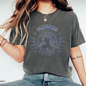Aquarius Shirt, Zodiac Sign Shirt, Astrology Shirt, Aquarius Birthday Shirt, Comfort Colors, Aquarius Symbol, Gift for Aquarius, Aquarius