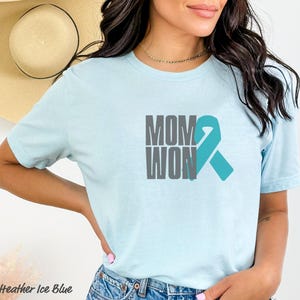 Shirt eierstokkanker, cadeaus voor moeder, cadeau kankeroverlevende, ondersteunende outfit, bewustzijn van eierstokkanker, shirt moeder kanker, T-shirt vechter