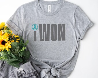Ovarian Cancer Shirt, Gifts for Grandma, Cancer Survivor Gift, Support Outfit, Ovarian Cancer Awareness, Mom Cancer Shirt, Fighter T-Shirt