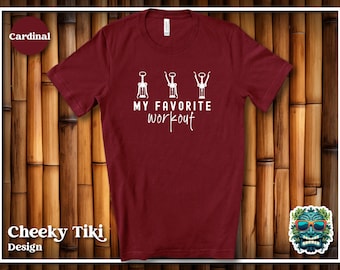 My Favorite Workout Shirt, Funny Wine Shirt, Wine Lover Gift, Corkscrew Shirt, Wine Workout Shirt, Funny Corkscrew Tee, Wine Saying Shirt