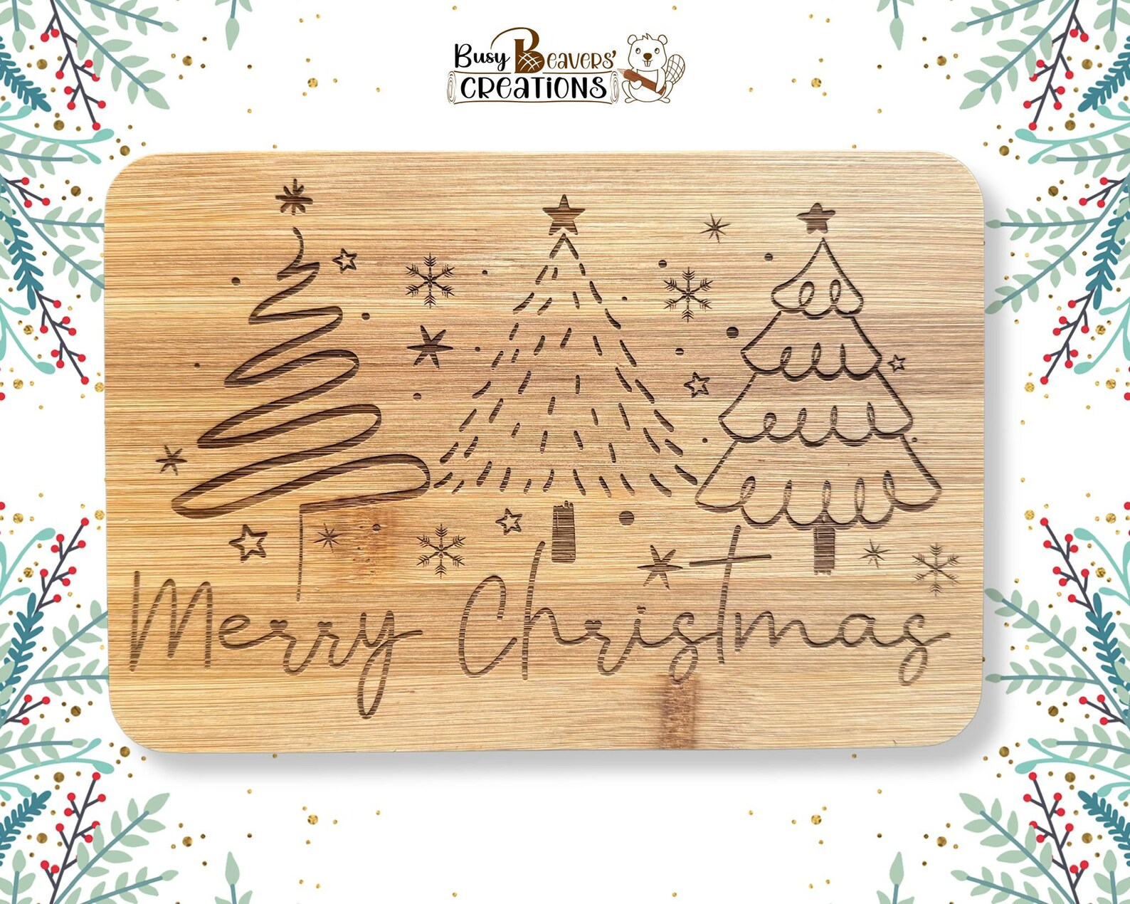 Merry Christmas Small Cutting Board - Etsy