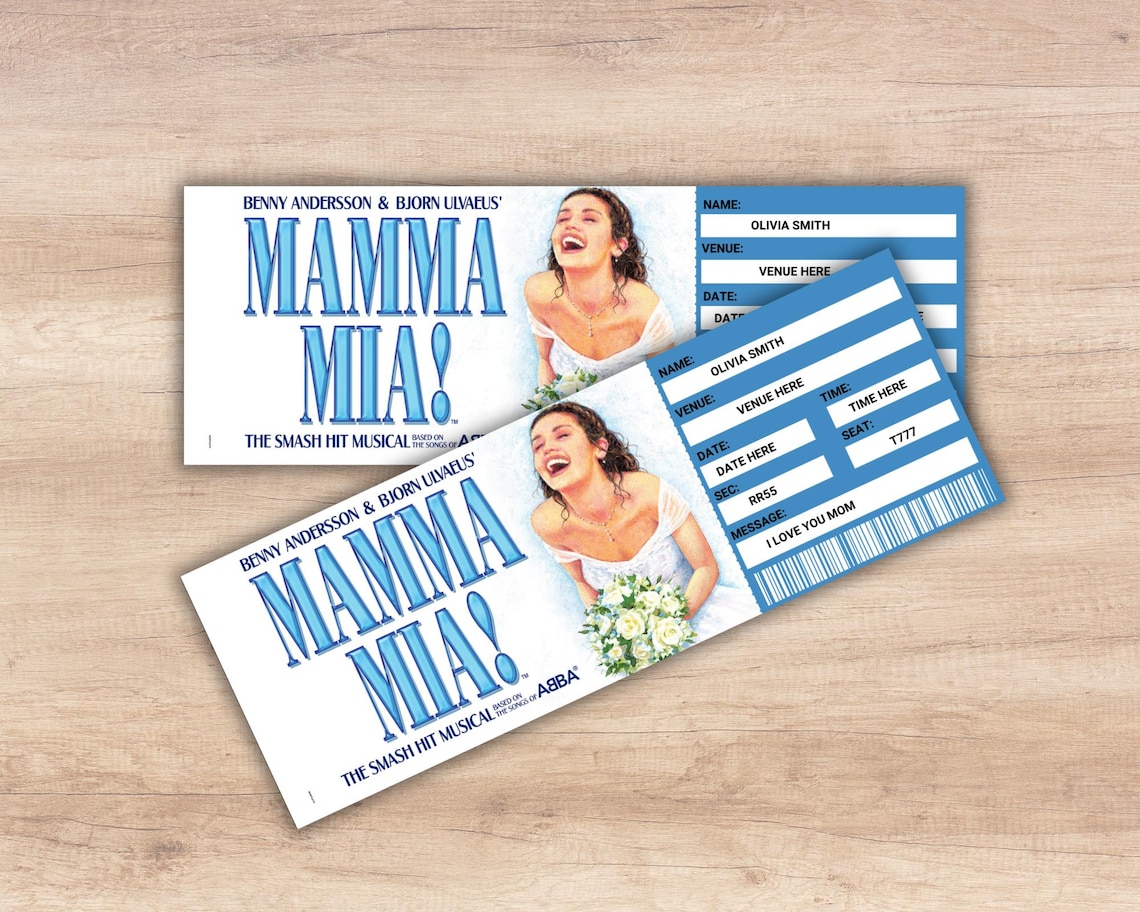Editable Mamma Mia Broadway Ticket Surprise Gift instant Download Etsy editable-mamma-mia-broadway-ticket-surprise-gift-instant-download-etsy
