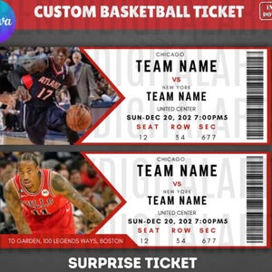 Custom Basketball Ticket Template: Editable Gift (Instant Download)