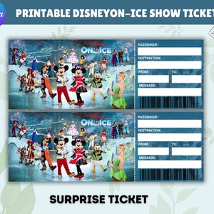 Bearbeitbares Disneyon-Ice Show Ticket, Überraschungsveranstaltung Reveal Geschenkvorlage, Event Geschenkkarte, Sofort Download, Geburtstagsgeschenk, Ticketvorlage