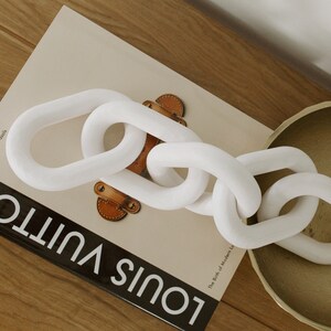 Whitewashed Wood Chain Link: Boho Modern Home Decor Accent