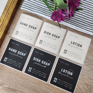 Peel-and-Stick Labels for Kitchen and Bath Soap Dispensers