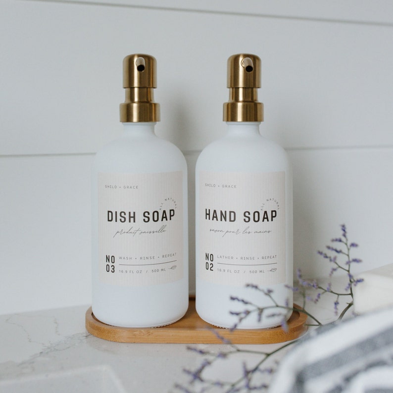 White Soap Dispenser Set