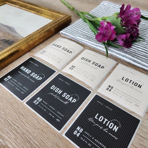 Hand Soap, Dish Soap, and Lotion Waterproof Labels