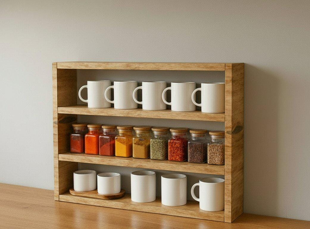 Holz gewürz organizer