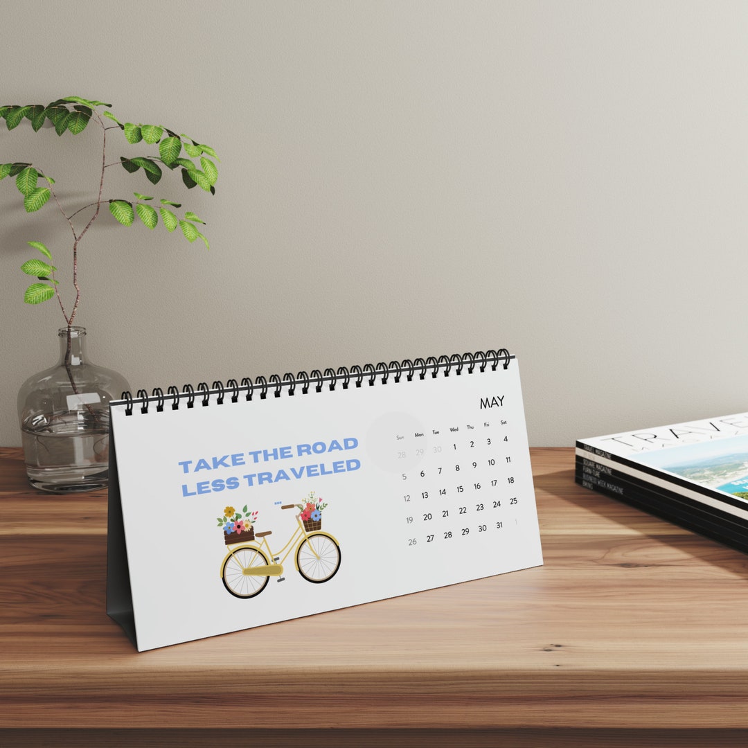Cute Desktop Calendar 2024 Grid Etsy