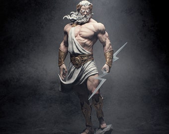 3D Printed Zeus Statue - Zeus Fan Art Figure - Mythology Figure - High Quality Resin