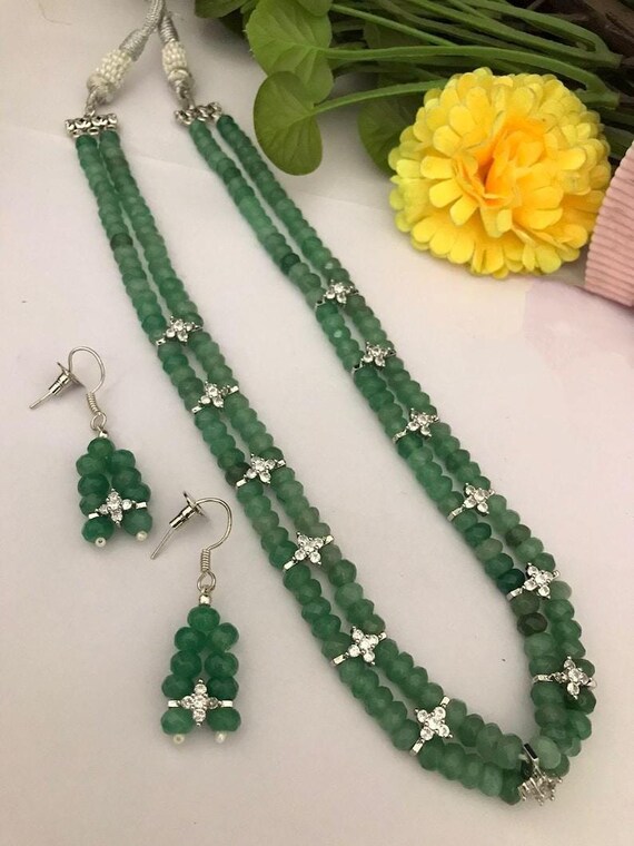 Handcrafted Green Beaded Women’s Necklace Green Dragon Beaded Lariat Necklace – Handmade Seed Bead  main image 3