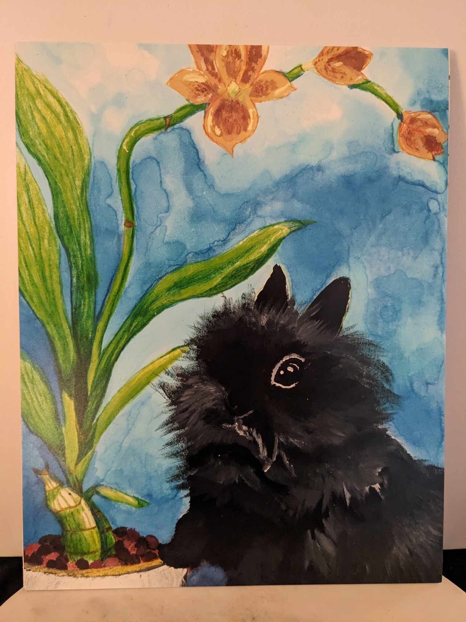 Garden Bunny - Lionhead Rabbit Art Print 11x14 - Etsy