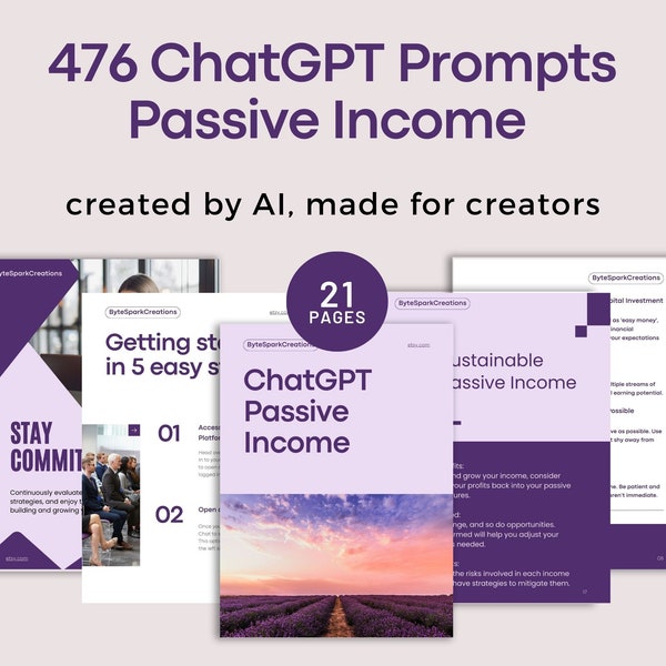 ChatGPT prompts and Guide for passive income ideas, new business ventures, extra income