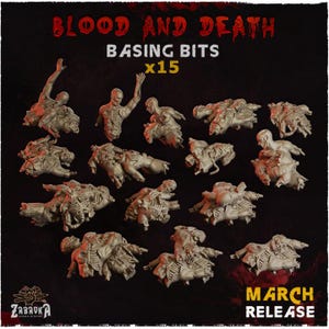 Dead Bodies scatter | DnD Dungeons and Dragons TTRPG 28/32 | battlefield soldiers wargaming basing bits Blood Gore miniatures human terrain