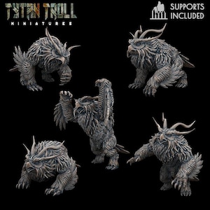 5 owlbears | DND Dungeons and Dragons 28/32 RPG | fantasy wargame woodland forest animal creatures owls birds forest bear creatures beats