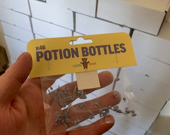 46pc potion bottles / DND dungeons and dragons bottle miniatures Basing bits TTRPG scatter terrain Tabletop gaming  fantasy props 28mm/32mm