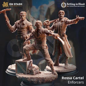 3-delige Rossa Cartel Enforcers / DnD Dungeons and Dragons NPC's TTRPG Archers Warriors Swordsman Gunslinger by DM stash 28 mm/32 mm/38 mm/75 mm 5e