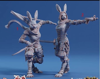 Warrel Rogue Miniature DnD Dungeons and Dragons 28mm/32mm TTRPG Miniature Rogue NPCs Rabbit Warrior Miniature RPG Hare Miniature 5E