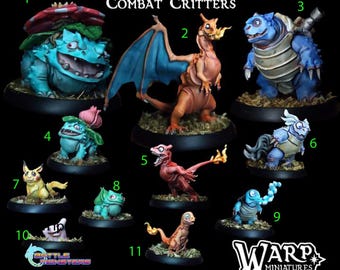 11 Kampftiere | DND Dungeons and Dragons TTRPG | magisches Kriegsspiel Cartoon Drachen Schildkröten Tiere Fantasy Waldtiere Monster