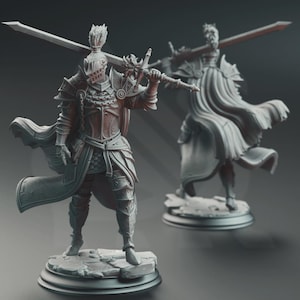 Lothar den svarte/Absolved | DND Rollspel NPC | medeltida krigsspel Kämpe, bykrigare Miniatyr och mörk slottsriddare, svärdsman