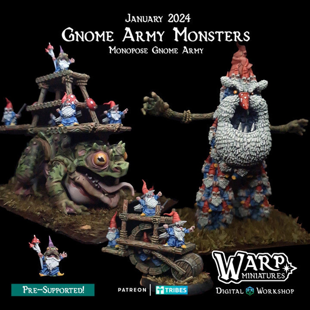 Gnome Monster Army Set | DND Dungeons and Dragons Animals Toad and Frog ...