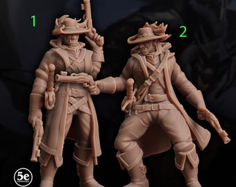 2pc Half Orcs gunslingers/ DND Dungeons and Dragons TTRPG Fantasy Orcs Miniatures NPCs soldiers sci-fi steampunk human rangers pirates minis