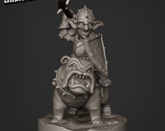 Goblin dog riders | DnD Dungeons and Dragons RPG 28/32 | Wargaming orcs dog animal rider villagefolk warriors jousting spearman miniatures
