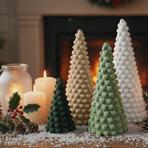 Bobble Christmas Tree Crochet Pattern | Christmas Tree Crochet Pattern | Texture Winter Decor - 4 sizes