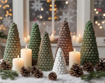 Bommel Winter Baum Häkelanleitung | Weihnachtsbaum Häkelanleitung - in 3 Größen