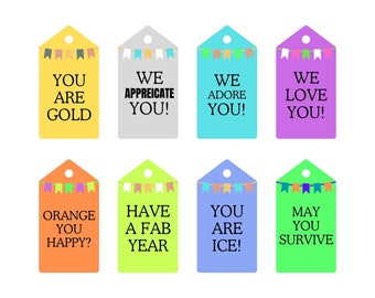 Teacher Appreciation Gift Tags * PRINTABLE & DOWNLOADABLE