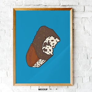 Retro Ice Cream Maxibon  -  fun bright graphic illustration wall art poster - Heavyweight premium print 200 gsm A5 / A4 / A3 / A2