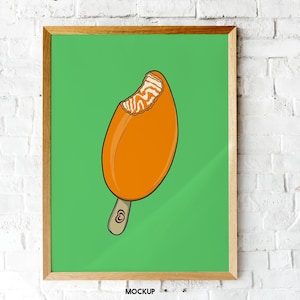 Retro Ice Cream Solero  -  fun bright graphic illustration wall art poster - Heavyweight premium print 200 gsm A5 / A4 / A3 / A2