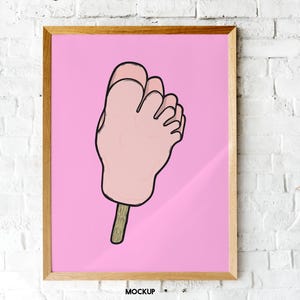 Funny Feet Ice Cream Poster: Retro Graphic Art Print (200 gsm A5/A4/A3/A2)